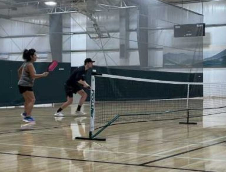 image of a pickleball doubles match at horizons edge sports campus